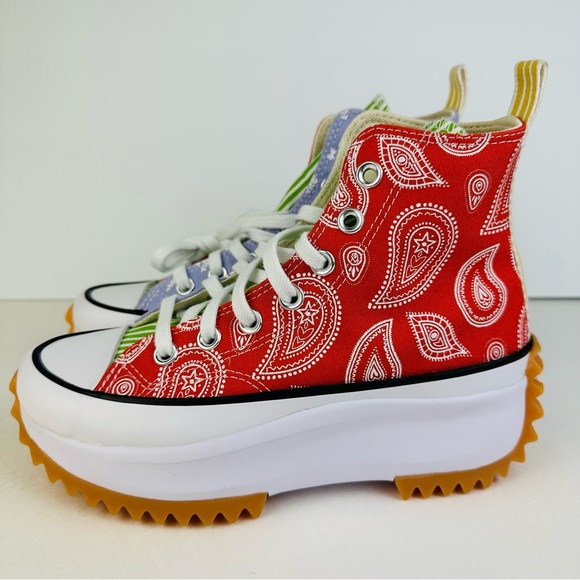 Converse Run Star Hike Platform Hi Floral & Paisley Shoes A03296C Women’s Sz 5.5 - Picture 4 of 10